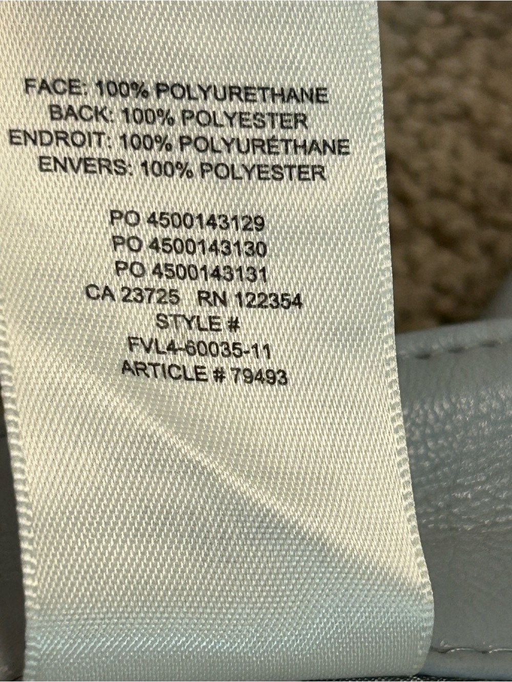 Aritzia Wilfred Faux Leather Straight Leg Pants Light Blue Grey Size 8 - Picture 13 of 14